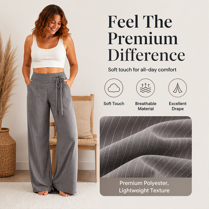 ✨ Style quotidien sans effort | Pantalon décontracté rayé à jambes larges pour femme
