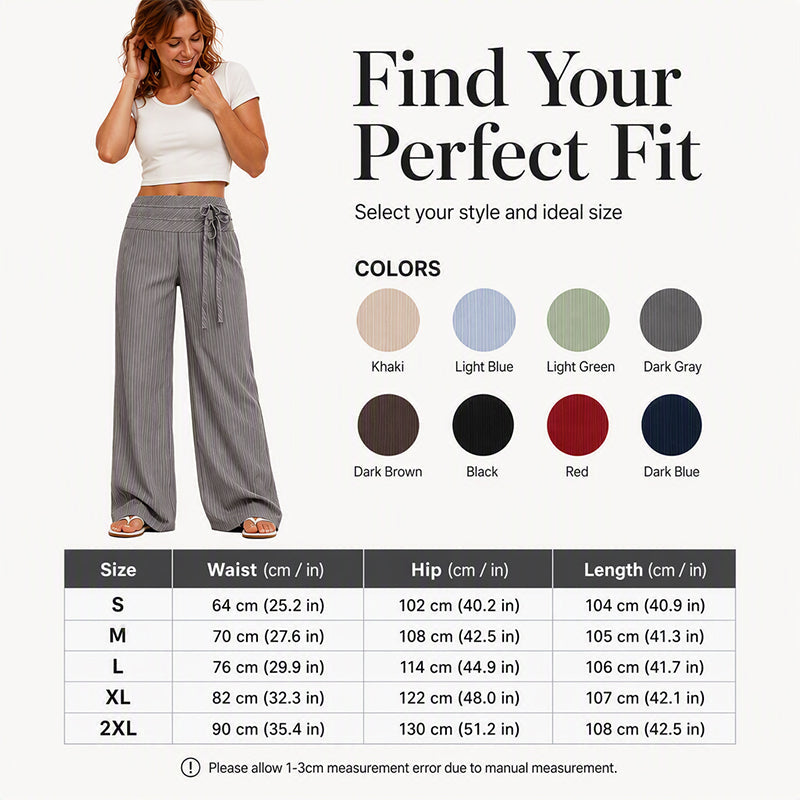 ✨ Style quotidien sans effort | Pantalon décontracté rayé à jambes larges pour femme