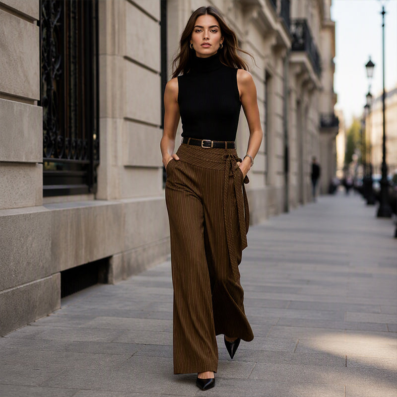 ✨ Style quotidien sans effort | Pantalon décontracté rayé à jambes larges pour femme