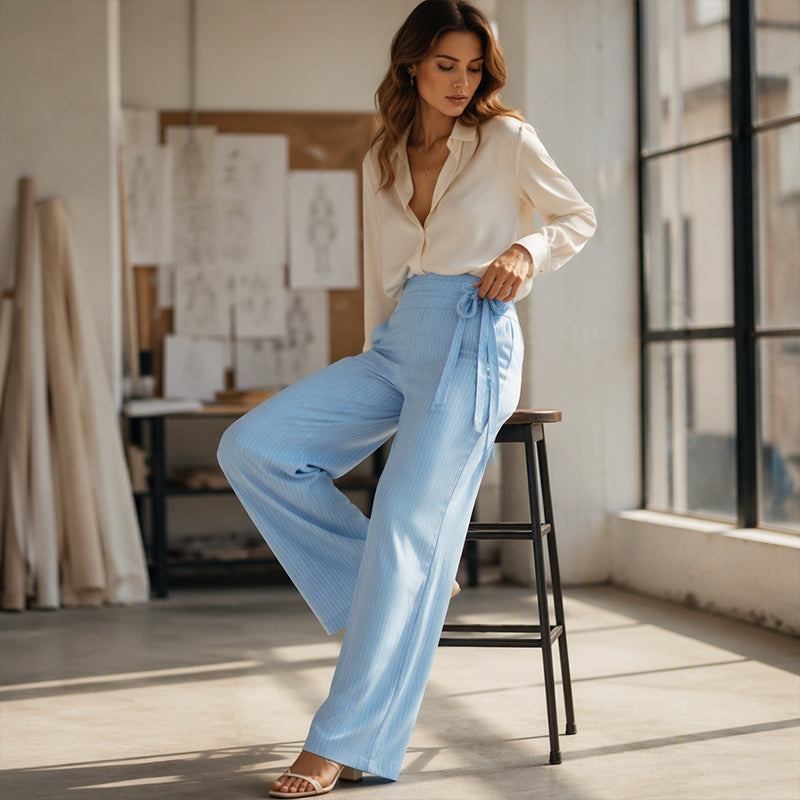✨ Style quotidien sans effort | Pantalon décontracté rayé à jambes larges pour femme