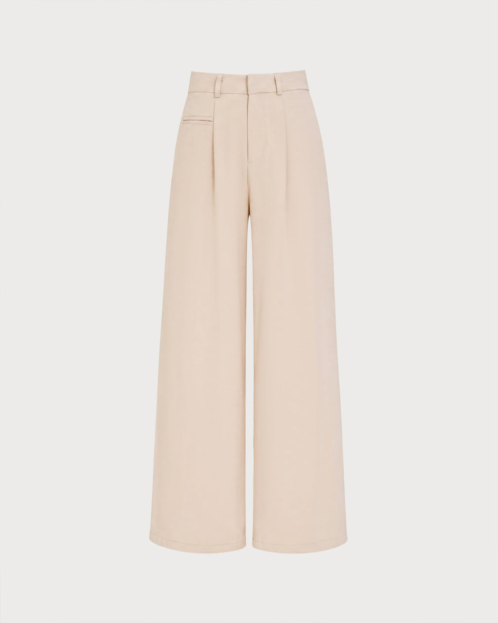 Pantalon droit couleur abricot avec boutons et poches