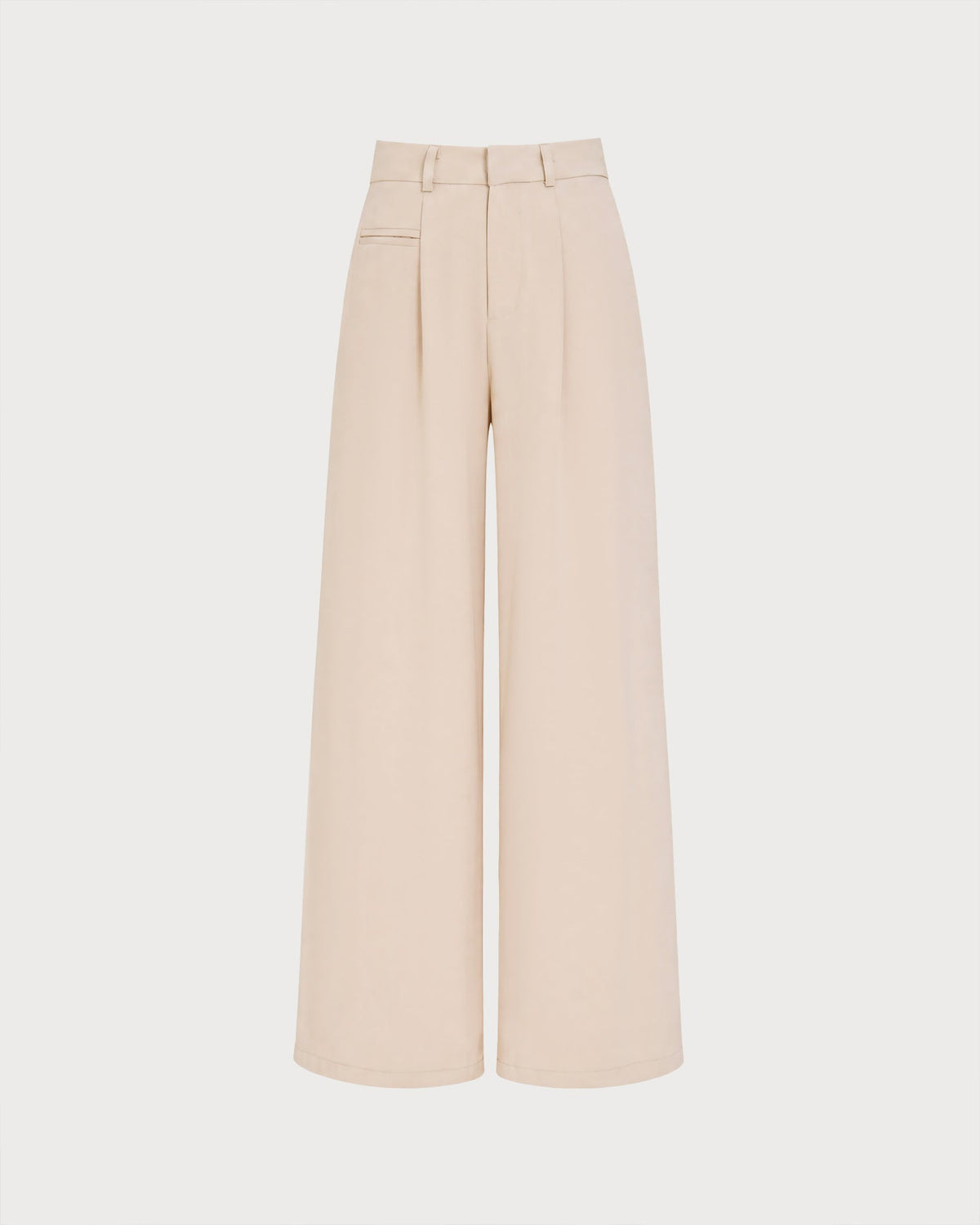 Pantalon droit couleur abricot avec boutons et poches