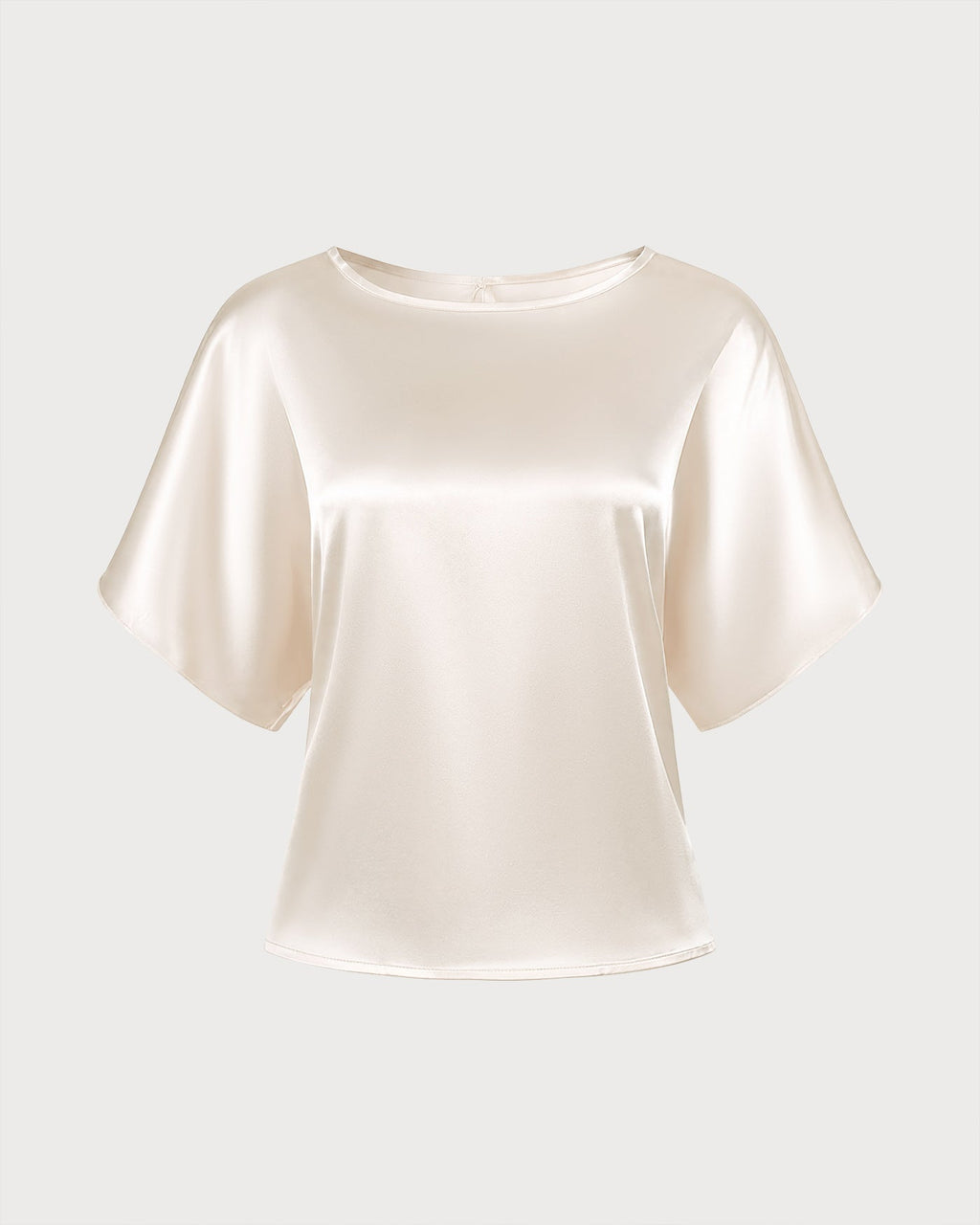 T-shirt Abricot Col Bateau Épaules Tombantes à Nouer